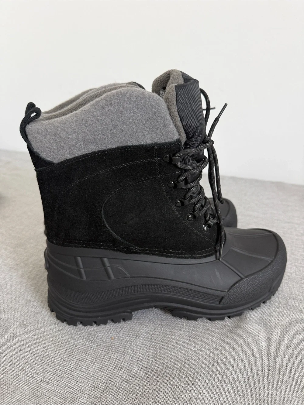 NORTIV 8 Men's Insulated Waterproof Winter Snow Boots Black Size 9